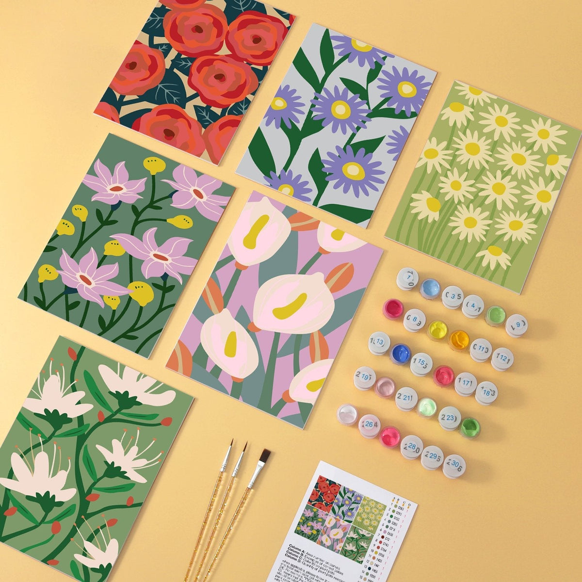 Bloom Garden – Set of 6 Mini Paintings - Judy Paint
