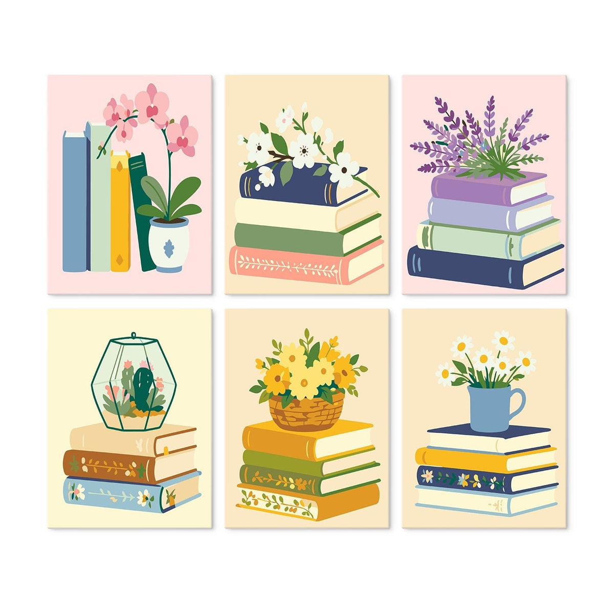Blooming Books – Set of 6 Mini Paintings - Judy Paint