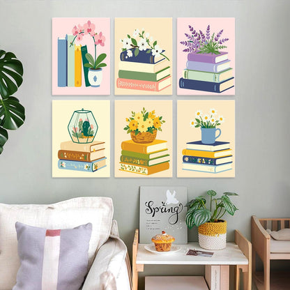 Blooming Books – Set of 6 Mini Paintings - Judy Paint
