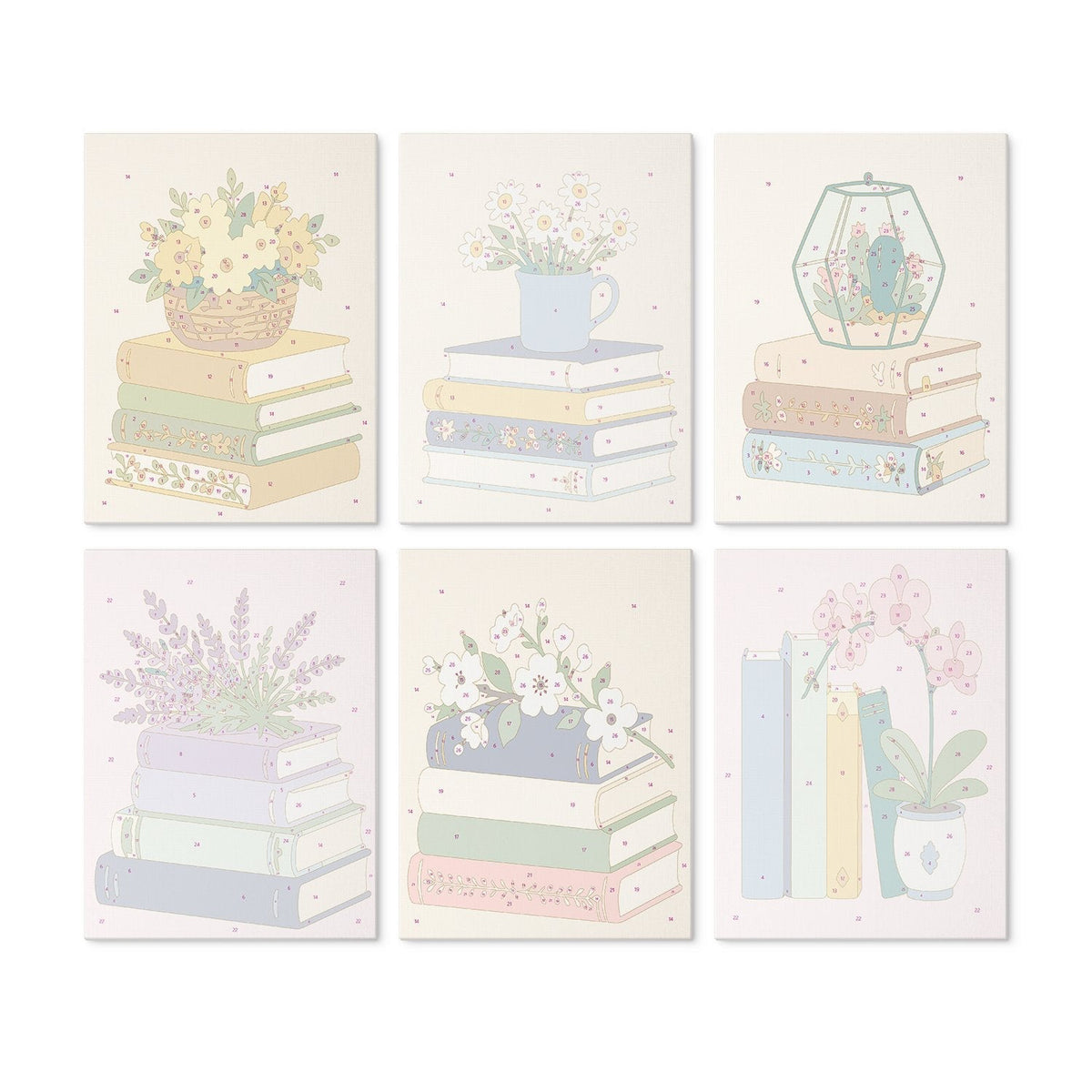 Blooming Books – Set of 6 Mini Paintings - Judy Paint