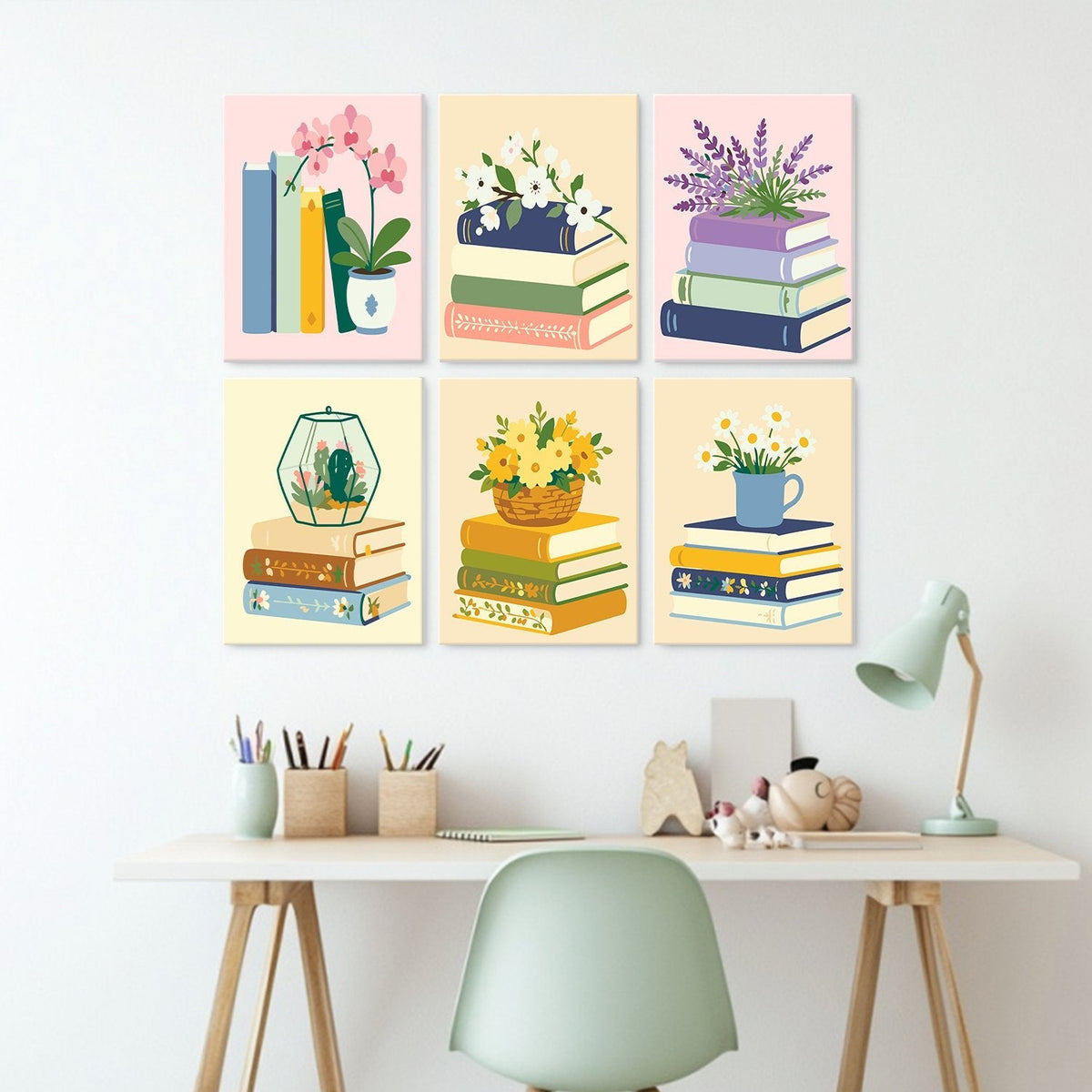 Blooming Books – Set of 6 Mini Paintings - Judy Paint