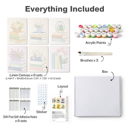 Blooming Books – Set of 6 Mini Paintings - Judy Paint