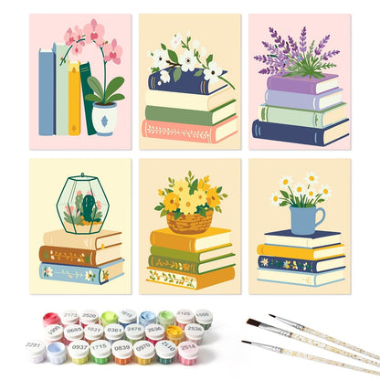 Blooming Books – Set of 6 Mini Paintings - Judy Paint