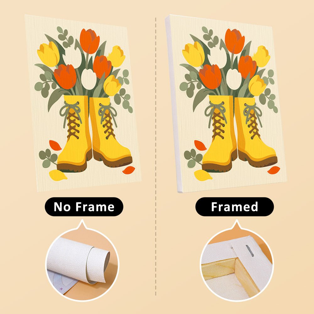 No frame vs. framed canvas
