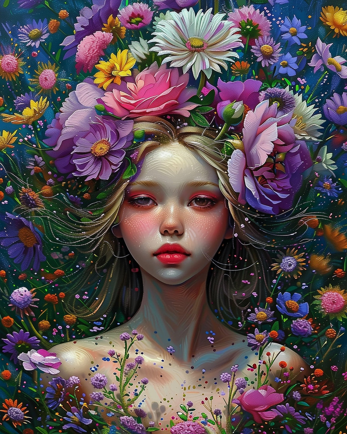Blooming Serenity - Floral Women - Judy Paint