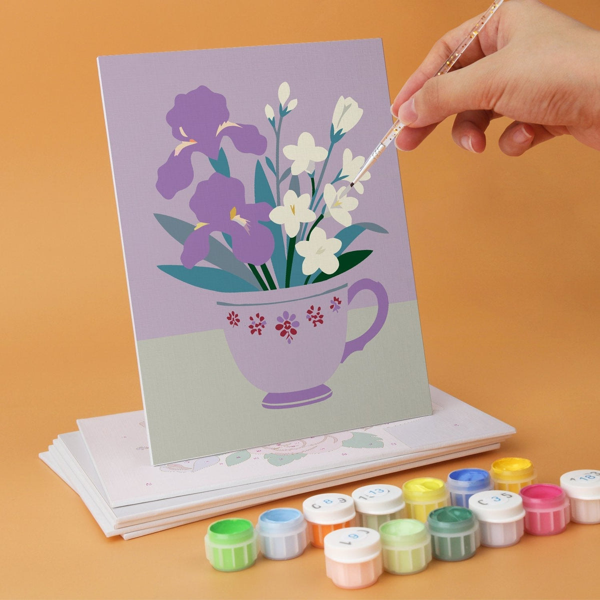 Blooming Teacups – Set of 6 Mini Paintings - Judy Paint