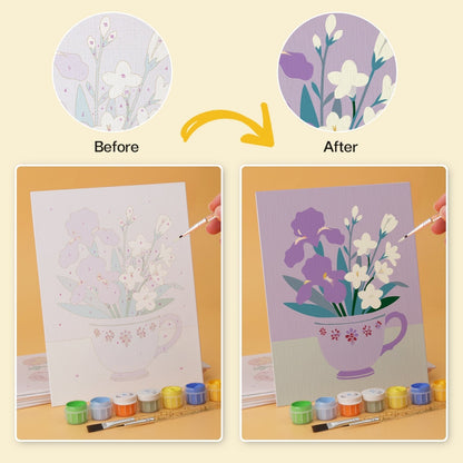 Blooming Teacups – Set of 6 Mini Paintings - Judy Paint