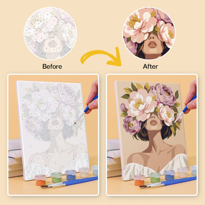 Before and after painting by numbers
