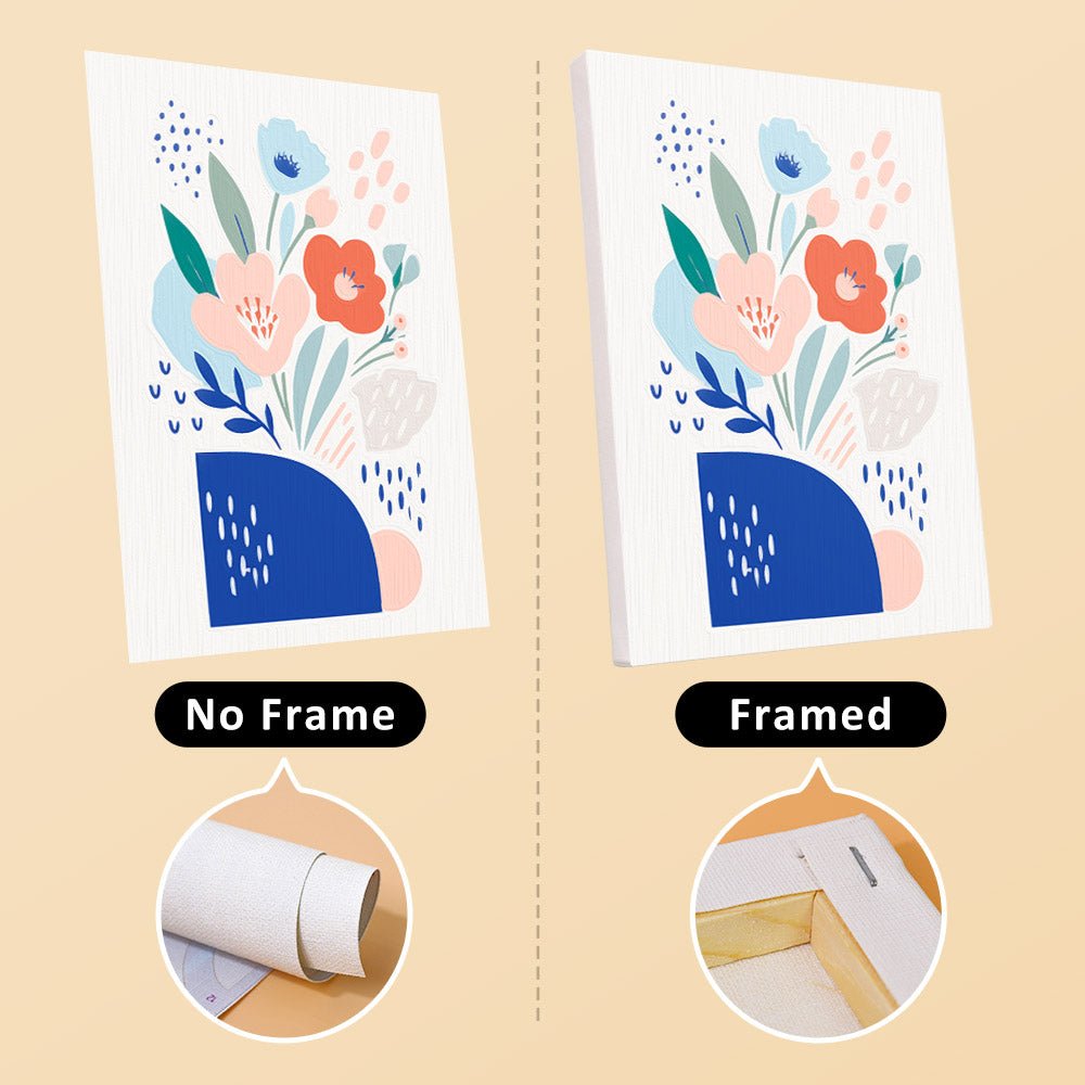 No frame vs. framed canvas