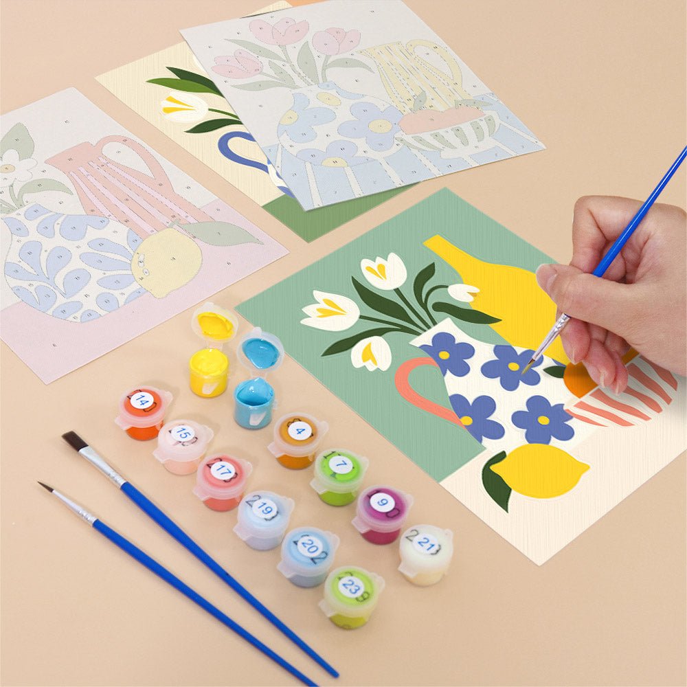 Blue Pitcher Bouquets mini painting set