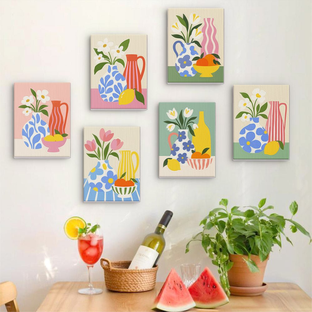 Blue Pitcher Bouquets mini painting set