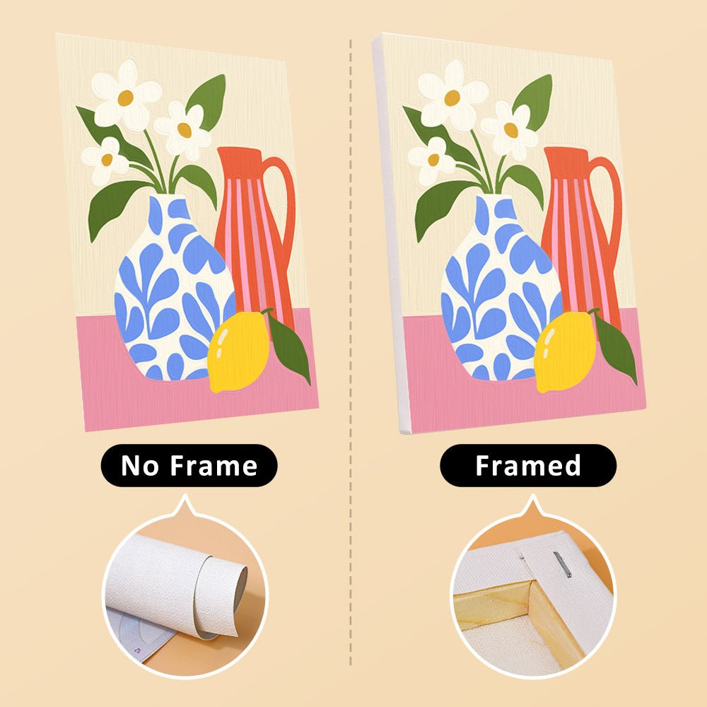 No frame vs. framed canvas