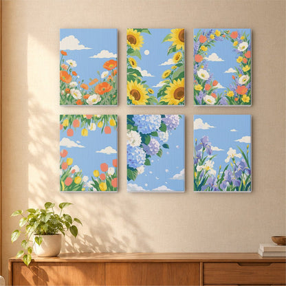 Blue Sky Blooms mini painting set