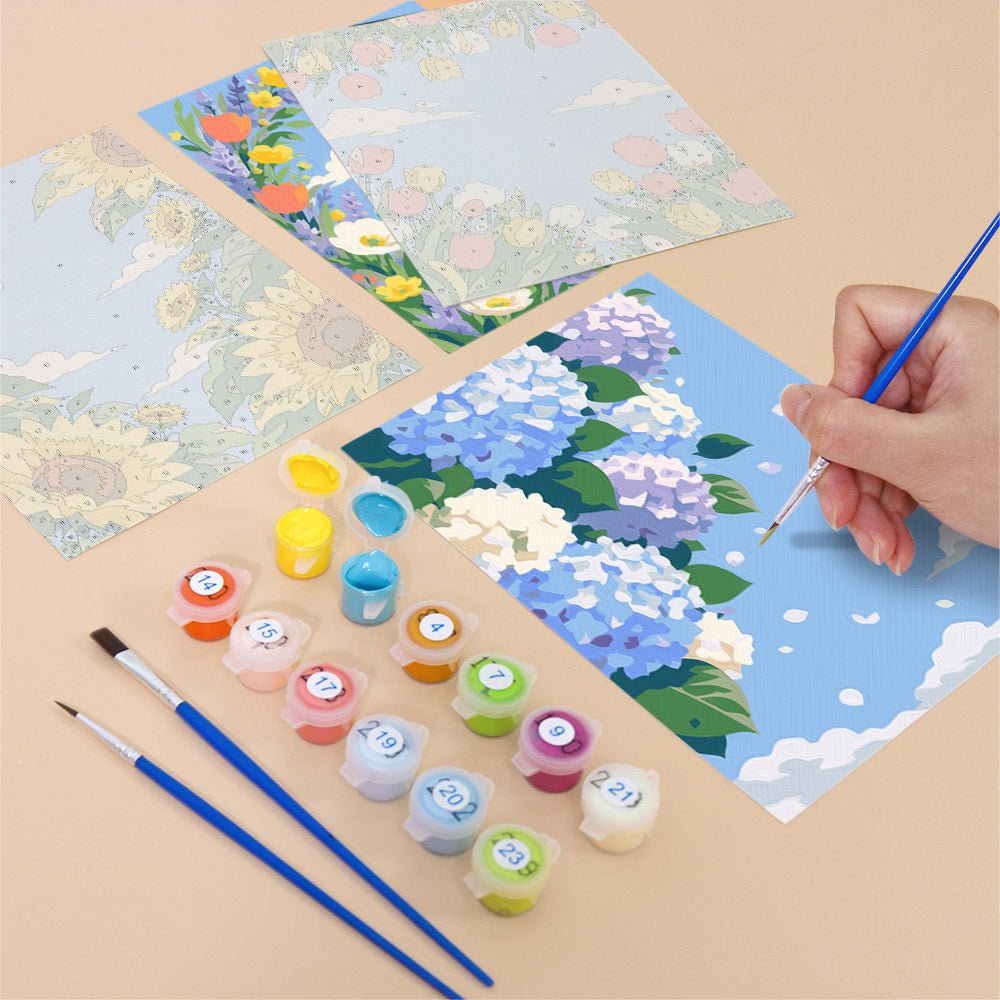 Blue Sky Blooms mini painting set