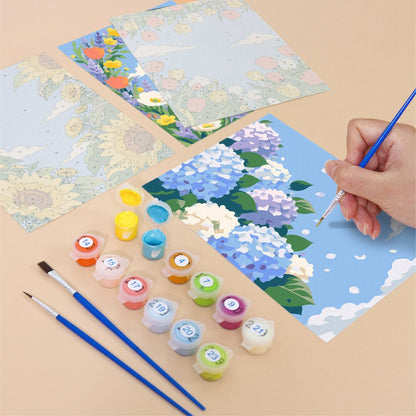 Blue Sky Blooms mini painting set