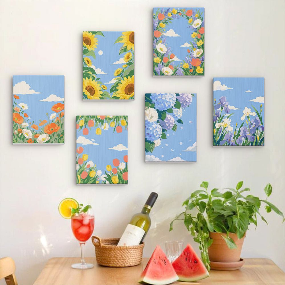 Blue Sky Blooms mini painting set
