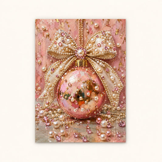 Blushing Pearl Christmas Bauble - Pearl Painting - Judy Paint