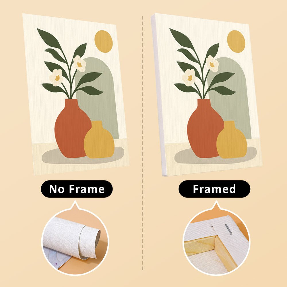 No frame vs. framed canvas