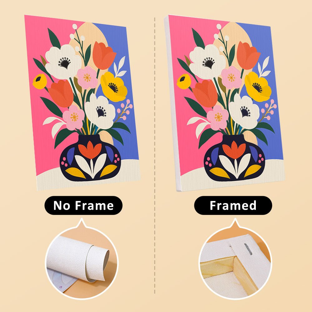 No frame vs. framed canvas