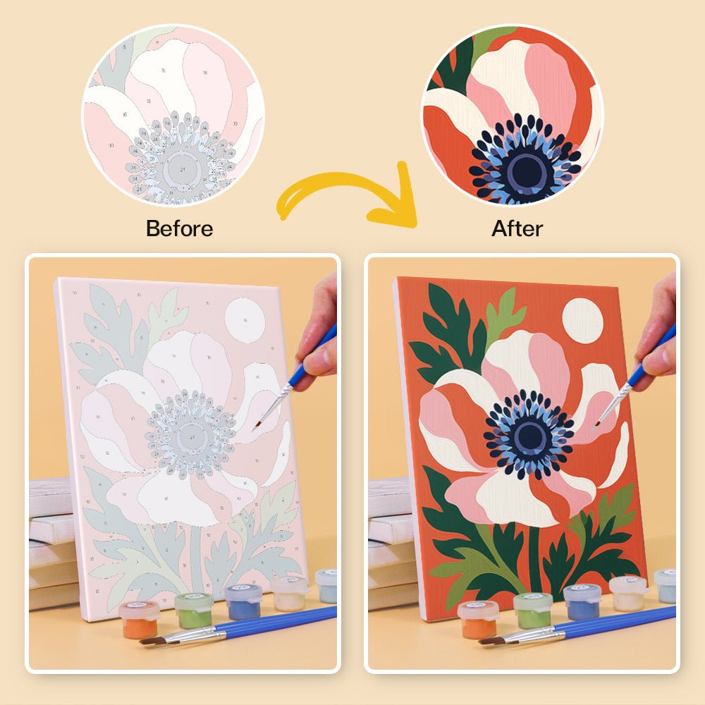 Before and after painting by numbers