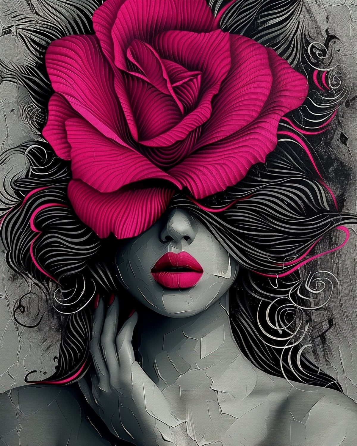 Bold Rose Fantasy - Floral Women - Judy Paint