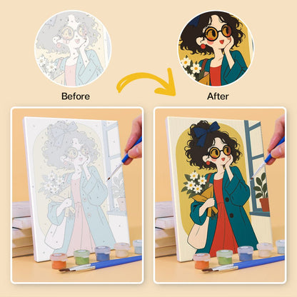 Before and after painting by numbers