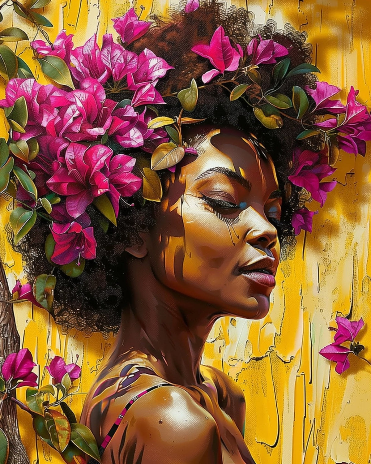 Bougainvillea Elegance - Floral Women - Judy Paint