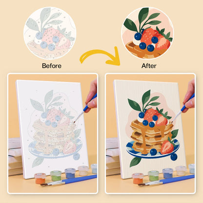 Before and after painting by numbers