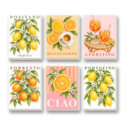 Buongiorno Positano – set of 6 mini paint by numbers canvases