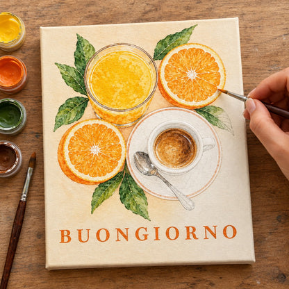 Painting the Buongiorno Positano mini canvases