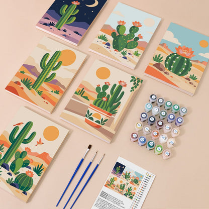 Everything in the Cactus Country mini painting kit