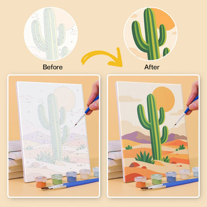 Before and after painting by numbers