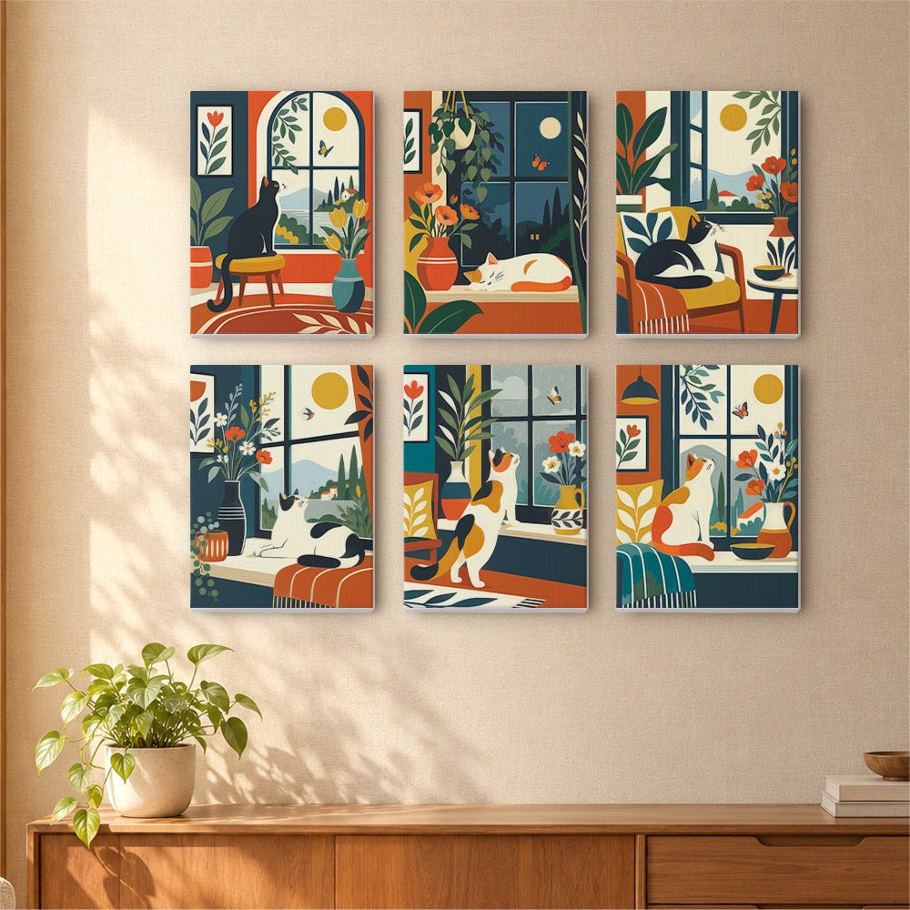Cats by the Window mini painting set