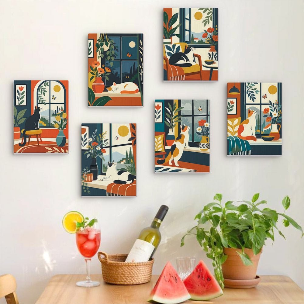 Cats by the Window mini painting set