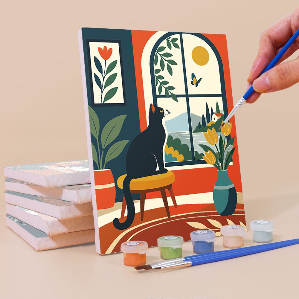 Cats by the Window mini painting set