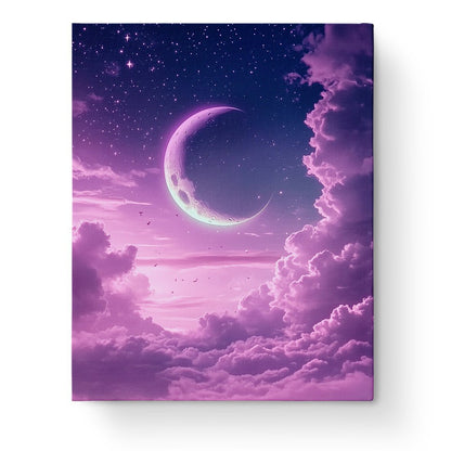 Celestial Crescent Night - Galaxies - Judy Paint