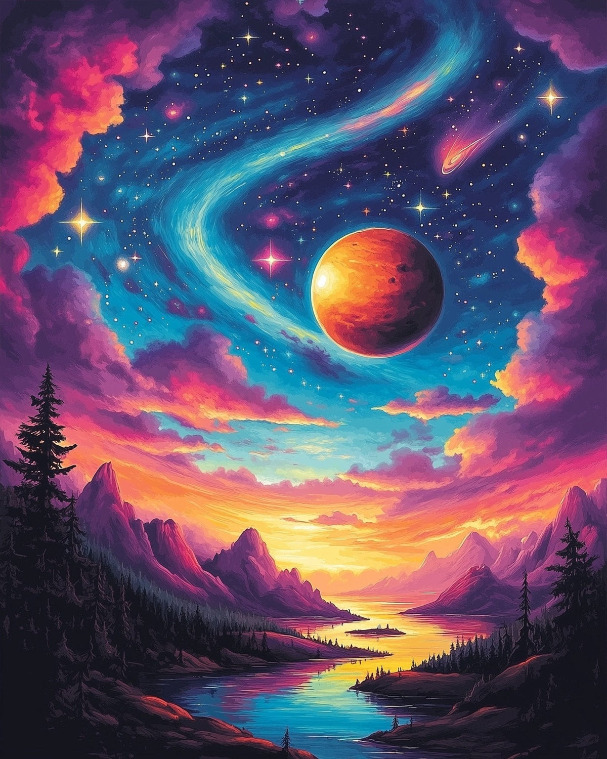 Celestial Serenity - Galaxies - Judy Paint