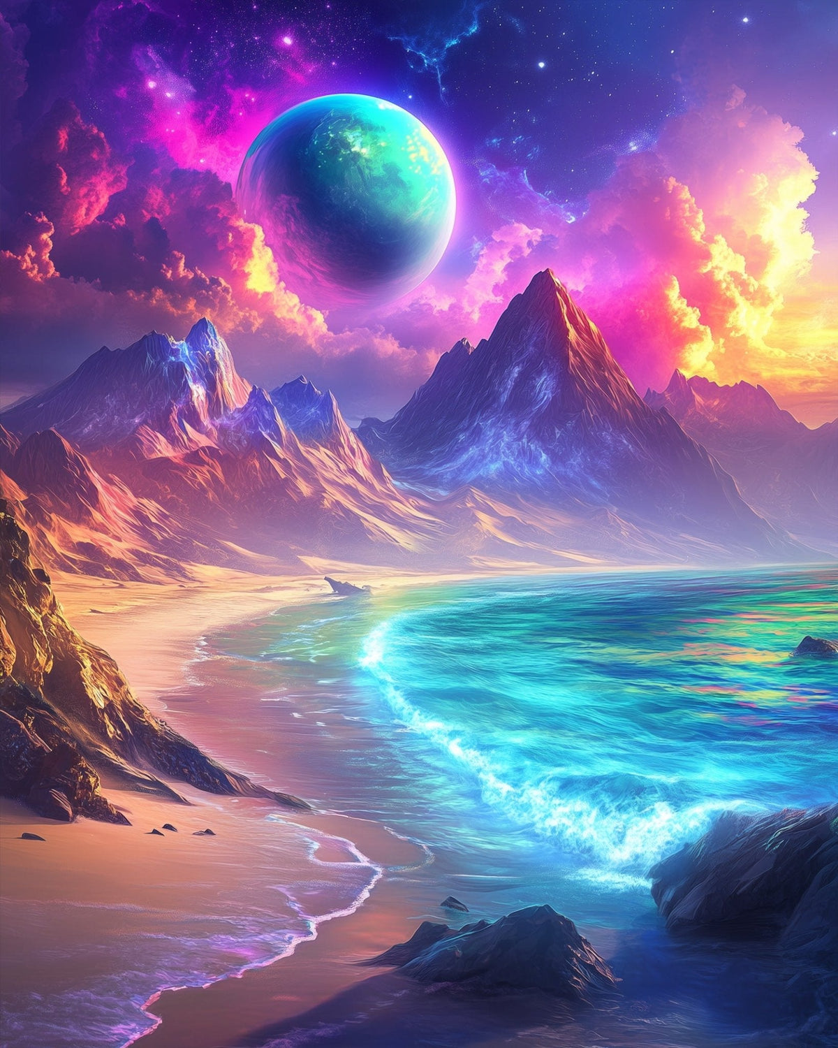 Celestial Shores Bliss - Galaxies - Judy Paint
