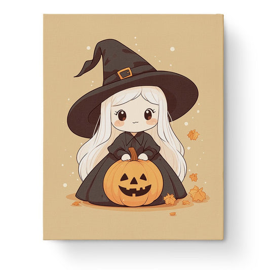 Charming Witch with Pumpkin - Halloween - Judy Paint