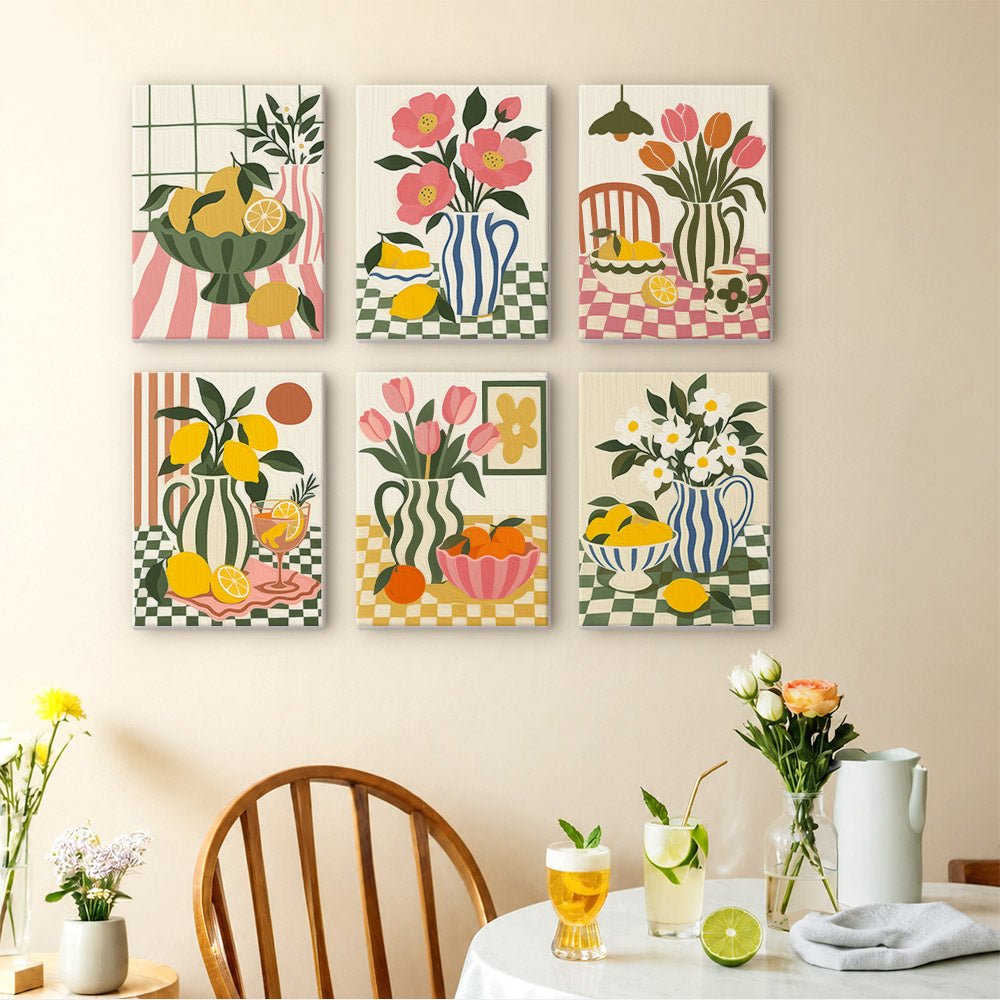 Checkered Vases mini painting set