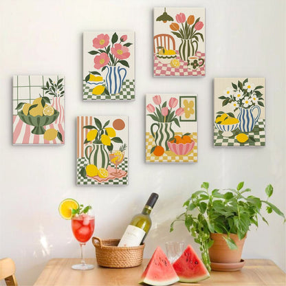 Checkered Vases mini painting set