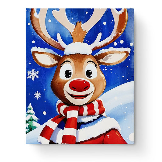 Cheerful Reindeer with Scarf - Kids - Judy Paint