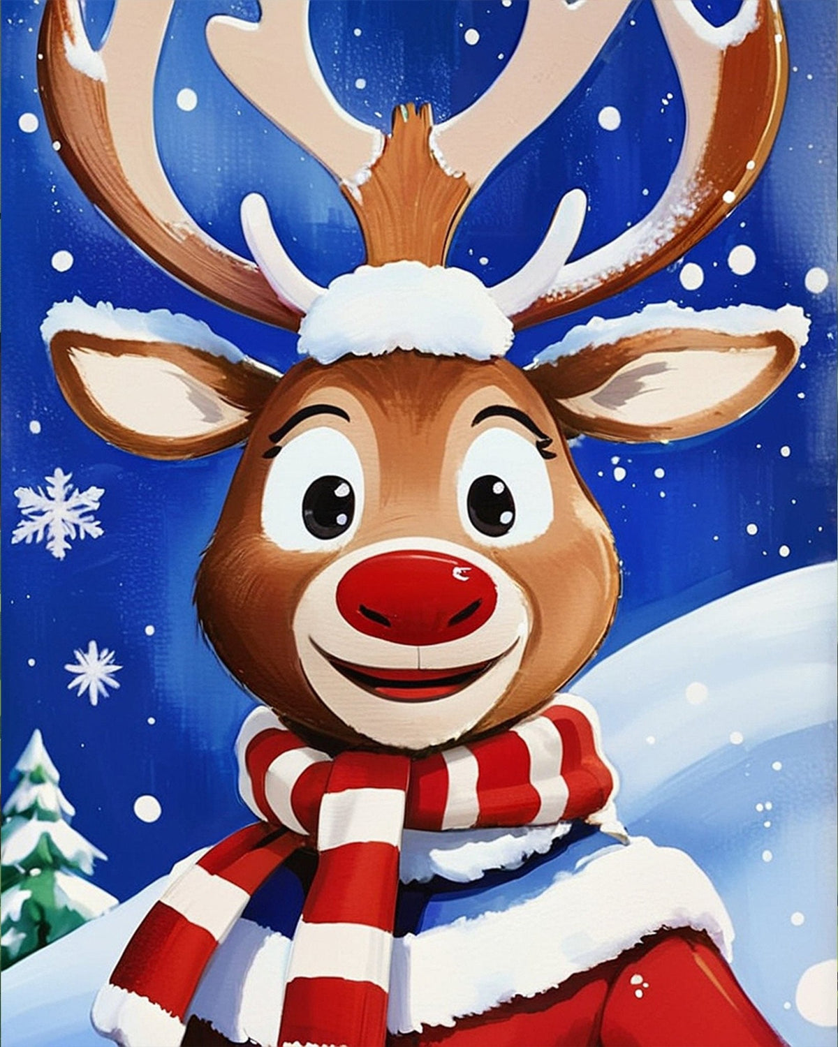 Cheerful Reindeer with Scarf - Kids - Judy Paint