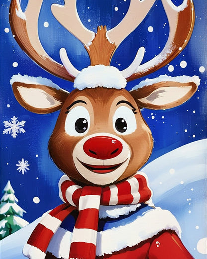 Cheerful Reindeer with Scarf - Kids - Judy Paint