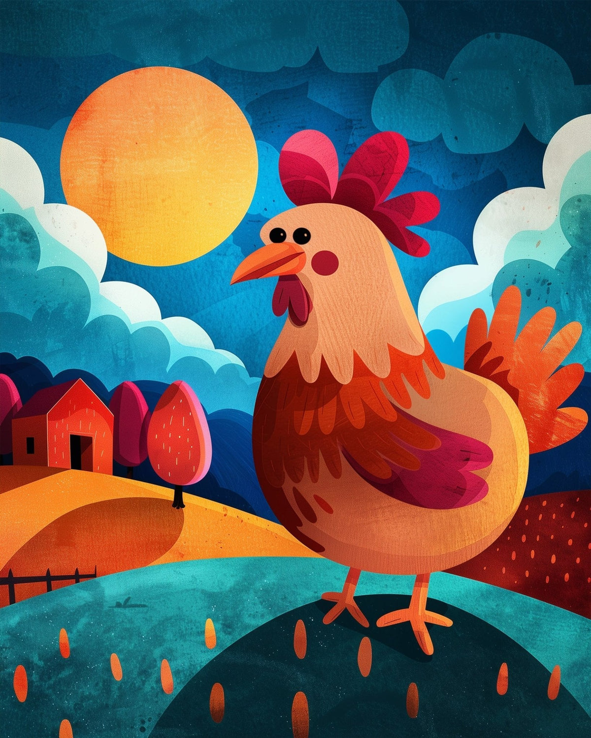 Cheerful Rooster Art Set - Kids - Judy Paint