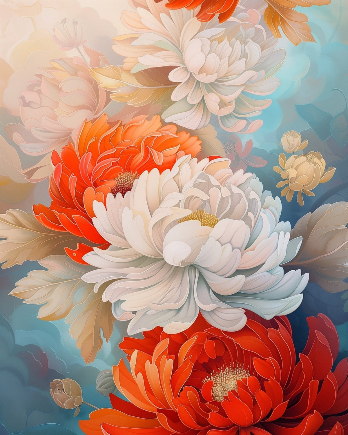 Chrysanthemum Harmony - Bohemian Vibes - Judy Paint