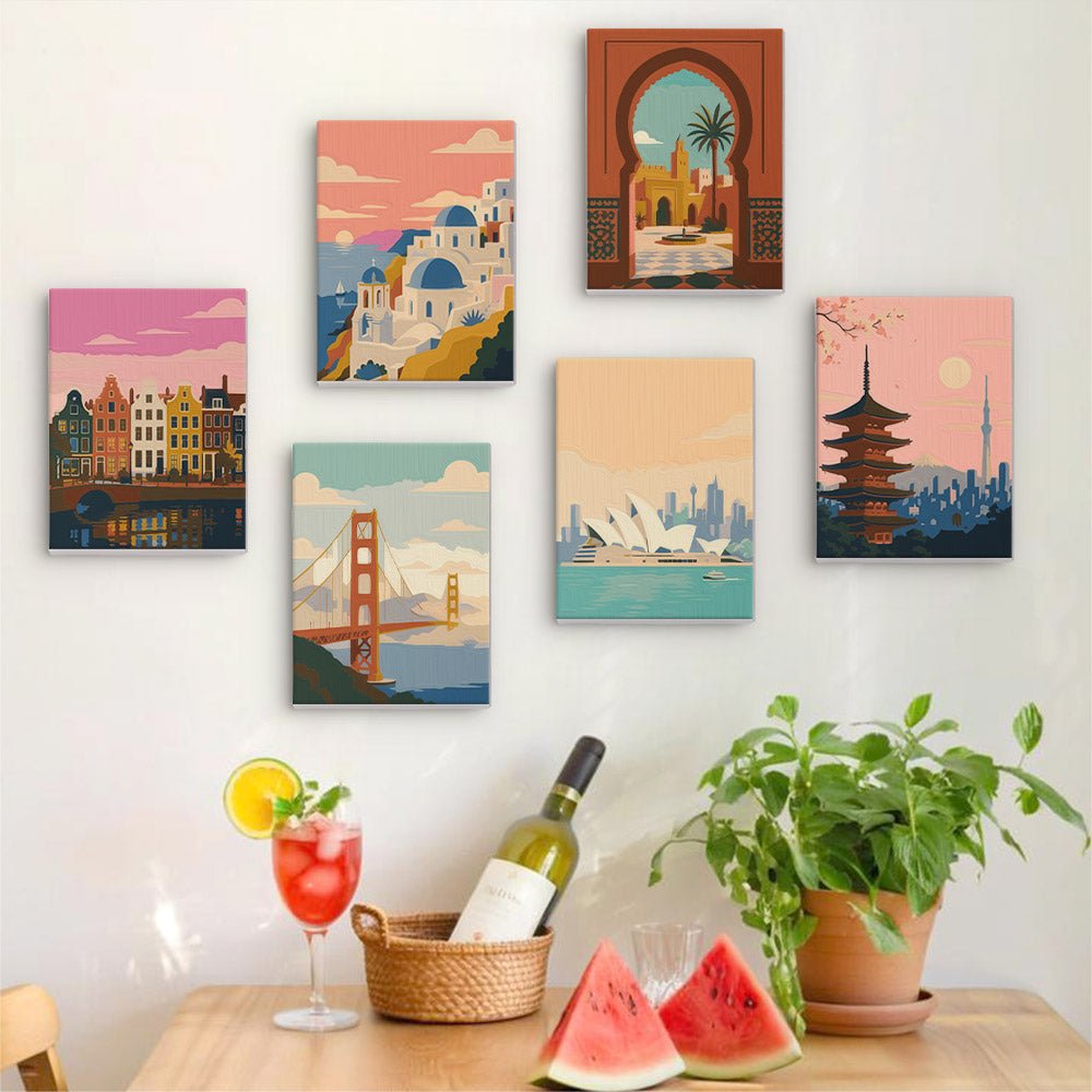 City Escapes mini painting set