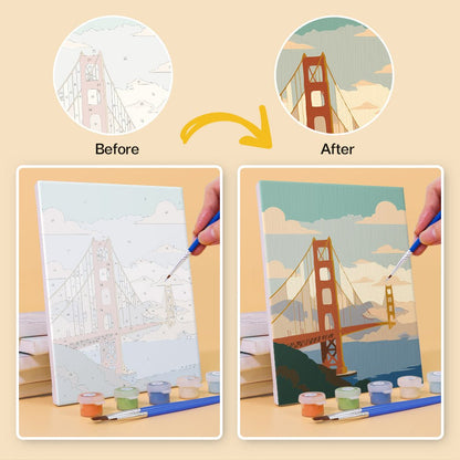 Before and after painting by numbers