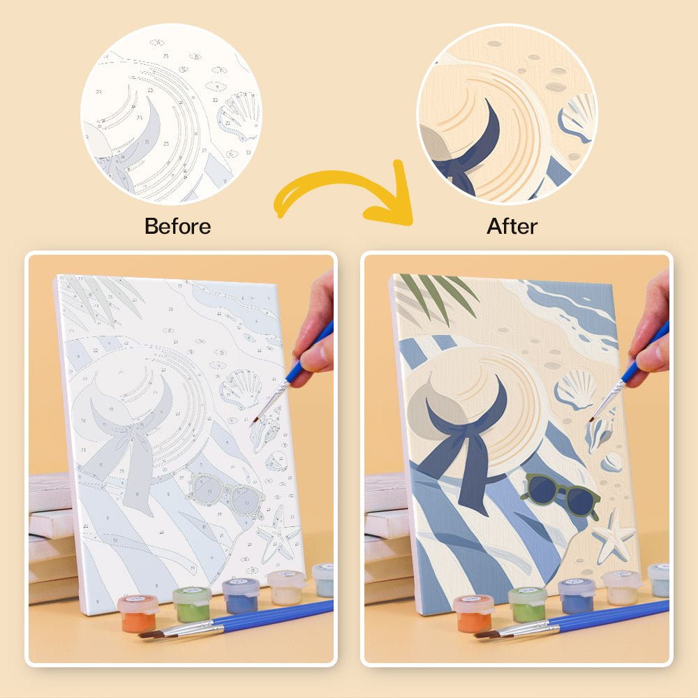 Before and after painting by numbers