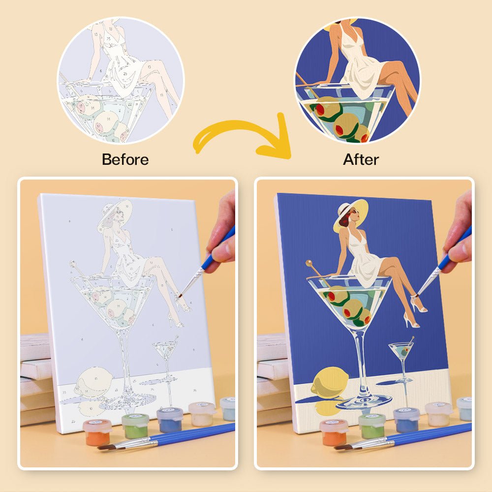 Before and after painting by numbers